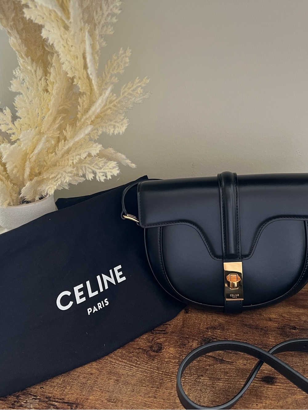 Celine - Small Besace 16 Bag. Calfskin Leather 
Color: Black